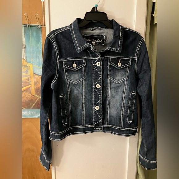 Maurices Jackets & Blazers - Maurices Dark Wash Stretch Denim Jean Jacket XL